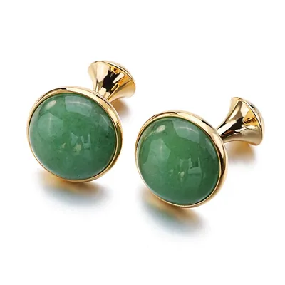 Lèvent de manchette en opale de luxe pour hommes boutons de manchette en pierre d'oeil de chat vert