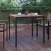 Square All-Weather Faux Teak Patio Dining Table with Steel Frame