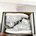 Nike Shoes | Nike Air Jordan 1 Retro High Og Gs | Color: Silver | Size: 8