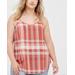 Torrid Tops | Ava Lace Trim Cami - Stretch Challis Plaid Red | Color: Cream/Pink | Size: 4x