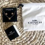 Coach Jewelry | Coach Rose Gold Necklace & Earring Set | Color: Gold/Pink | Size: Os