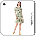 Kate Spade Dresses | Kate Spade Ny Women’s Kate Daisy Puff-Sleeve Dress, Courtyard | Color: Green/White | Size: 4
