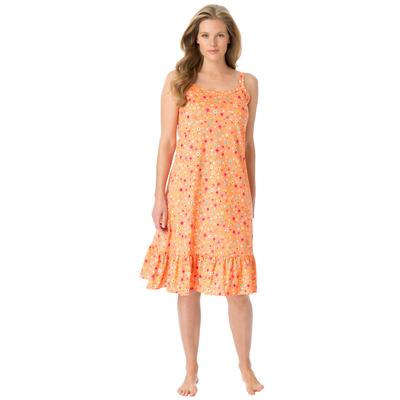 Plus Size Women's Sleeveless Knit Chemise Sleepshirt by Dreams & Co. in Honey Peach Floral (Size 5X)