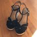 American Eagle Outfitters Shoes | American Eagle Espadrille Platform Sandals In Black Euc | Color: Black | Size: 8.5