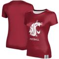 Women's Crimson Washington State Cougars Football T-Shirt
