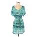 H&M Casual Dress: Blue Print Dresses - Women's Size Small