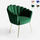 Fauteuil de salon en coquillage design moderne velours pieds dorés Calicis Couleur: Vert foncé