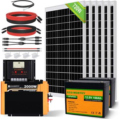 3kWh solaranlage komplettset 720W 12V Solarsystem mit Batterie netzunabhängig für Wohnmobil: 6 120W Image