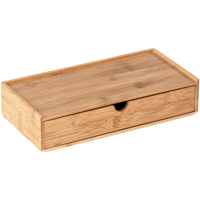 WENKO Bambus Box Terra mit Schublade, versteckte Aufbewahrungsmöglichkeit, Braun, Bambus natur