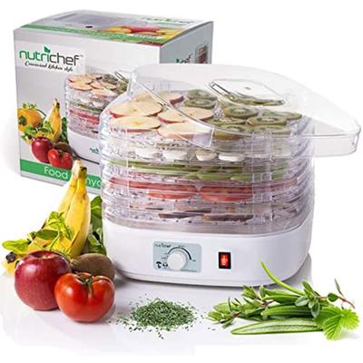 NutriChef PKFD06 Kitchen Countertop 5 Tray Rack Electric Food Dehydrator Machine - 6.79