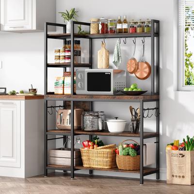 Kitchen Bakers Rack with Storage, 43 inch Microwave Stand 5-Tier Kitchen Utility Storage Shelf