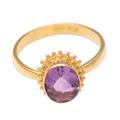 Purple Brilliance,'Oval Amethyst Cocktail Ring in 18K Gold Plating'