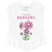 Girls Toddler Tiny Turnip White Texas Rangers Blooming Baseballs Fringe T-Shirt