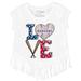 Girls Youth Tiny Turnip White Texas Rangers Baseball Love Fringe T-Shirt