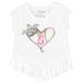 Girls Youth Tiny Turnip White Seattle Mariners Baseball Tiara Heart Fringe T-Shirt