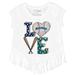 Girls Youth Tiny Turnip White Seattle Mariners Baseball Love Fringe T-Shirt