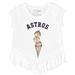 Girls Youth Tiny Turnip White Houston Astros Triple Scoop Fringe T-Shirt