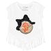 Girls Youth Tiny Turnip White San Francisco Giants Baseball Bow Fringe T-Shirt