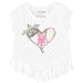 Girls Youth Tiny Turnip White New York Mets Baseball Tiara Heart Fringe T-Shirt