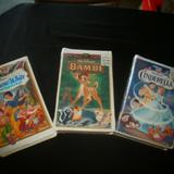 Disney Other | Disney Video Tapes Snow White, Cinderella And Bambi | Color: White | Size: Osbb