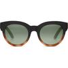 TOMS Women's Sunglasses Brown Traveler Florentin Matte Black Honey Tortoise Green Lens