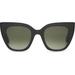 TOMS Women's Sunglasses Black Traveler Sydney Matte Olive Gradient Lens