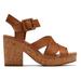 TOMS Women's Brown Leather Cork Wrap Platform Heel Sandals, Size 11