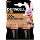 Duracell - Plus-9V B2 Pile 6LR61 (9V) alcaline(s) 9 v 2 pc(s) Y071252