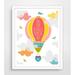 Finny and Zook Oh The Places You'll Go Pink Hot Air Balloon Personalized Paper Print in Pink/Red/Yellow | Wayfair P00