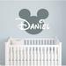 Decal House Mickey Mouse Personalized Name Wall Decal Vinyl in Blue/Indigo | 22 H in | Wayfair ZX29MickeySkyBlue -NameLilac