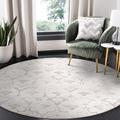 White 72 x 0.25 in Area Rug - My Magic Carpet Canora Gray Machine Washable Round Area Rug Leilani Damask Ivory 6X6 Polyester | Wayfair 425447WEB