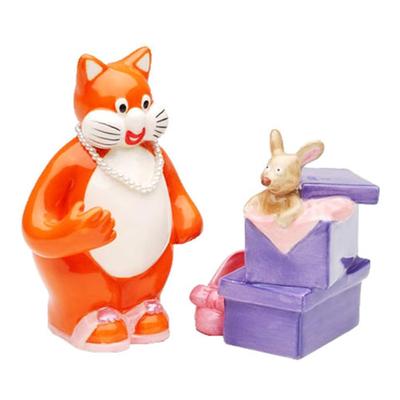 High Heel Shoe Cat Mouse Salt Pepper Shaker Shaker Set - Multi