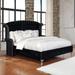 Rosdorf Park Charnissa Sleigh Bed Upholstered/Velvet in Black | 66.25 H x 88.5 W x 88.5 D in | Wayfair 213F710F104B4775835040E6E559F66F