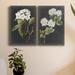 Rosalind Wheeler Dramatic White Flowers I Premium Gallery Wrapped Canvas - Ready To Hang Canvas, in Black/Green/White | 12 H x 8 W x 1 D in | Wayfair