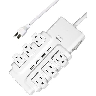 6 Outlets Extender Rotating Power Strip Surge Protector with 4 USB Ports and 6ft Heavy Duty Extension Cord Wall Mount