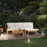 vidaXL Patio Lounge Set Outdoor Sectional Sofa with Cushions Solid Acacia Wood