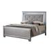 Leatherette Upholstered King Bed in Silver