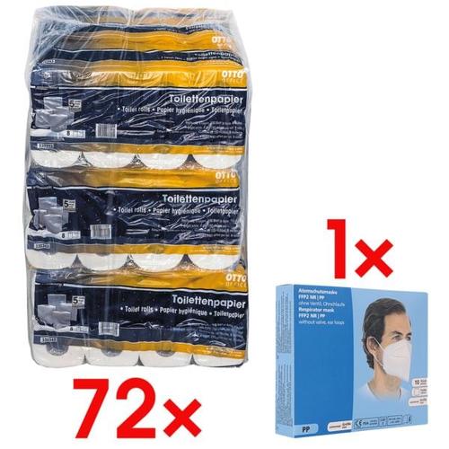 Toilettenpapier »Premium« 4-lagig – 72 Rollen inkl. 10 Atemschutzmasken FFP2 weiß, OTTO Office Premium