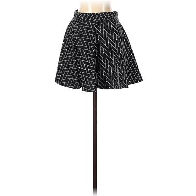Body Central Casual Mini Skirt Mini: Black Chevron/Herringbone Bottoms - Women's Size Small