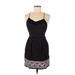 Forever 21 Casual Dress - Mini V Neck Sleeveless: Black Dresses - Women's Size Medium