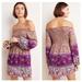 Anthropologie Dresses | Anthro Raga Faye Floral Off The Shoulder Dress | Color: Brown/Purple | Size: S
