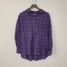 Free People Tops | Free People Purple Plaid Oversized Button Up Shirt | Color: Gold/Purple | Size: S