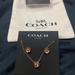 Coach Jewelry | Coach Open Circle Necklace And Tea Rose Stud Set | Color: Gold | Size: Os