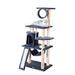 Gray 53" Cat Tree Condo with Scratching Board, 23 IN