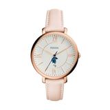 Women's Fossil Pink Case Western Reserve University Jacqueline Date Blush Leather Watch