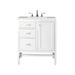 "Addison 30"" Single Vanity Cabinet - Glossy White - With 3 CM Eternal Serena Top - James Martin E444-V30-GW-3ESR"