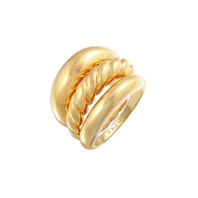 Elli PREMIUM Bandring Twisted Gedreht Set 925 Silber 58 Damen Image