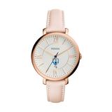Women's Fossil Pink Hood College Blazers Jacqueline Date Blush Leather Watch
