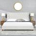 Birch Lane™ Naveen King Tufted Upholstered Platform Bed Polyester in White | 51.5 H x 81 W x 85 D in | Wayfair 124DC14966B64DE1A8A46FFE80E06D50