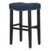 Red Barrel Studio® Nicola 29" Saddle Seat Barstool Set Of 2, Navy Wood/Upholstered in Blue | 29 H x 18.5 W x 13.38 D in | Wayfair